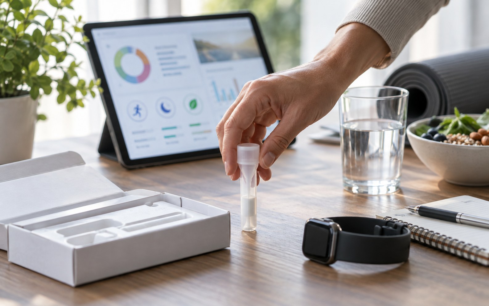 Genetiskt hälsotest med provkit och livsstilsdata